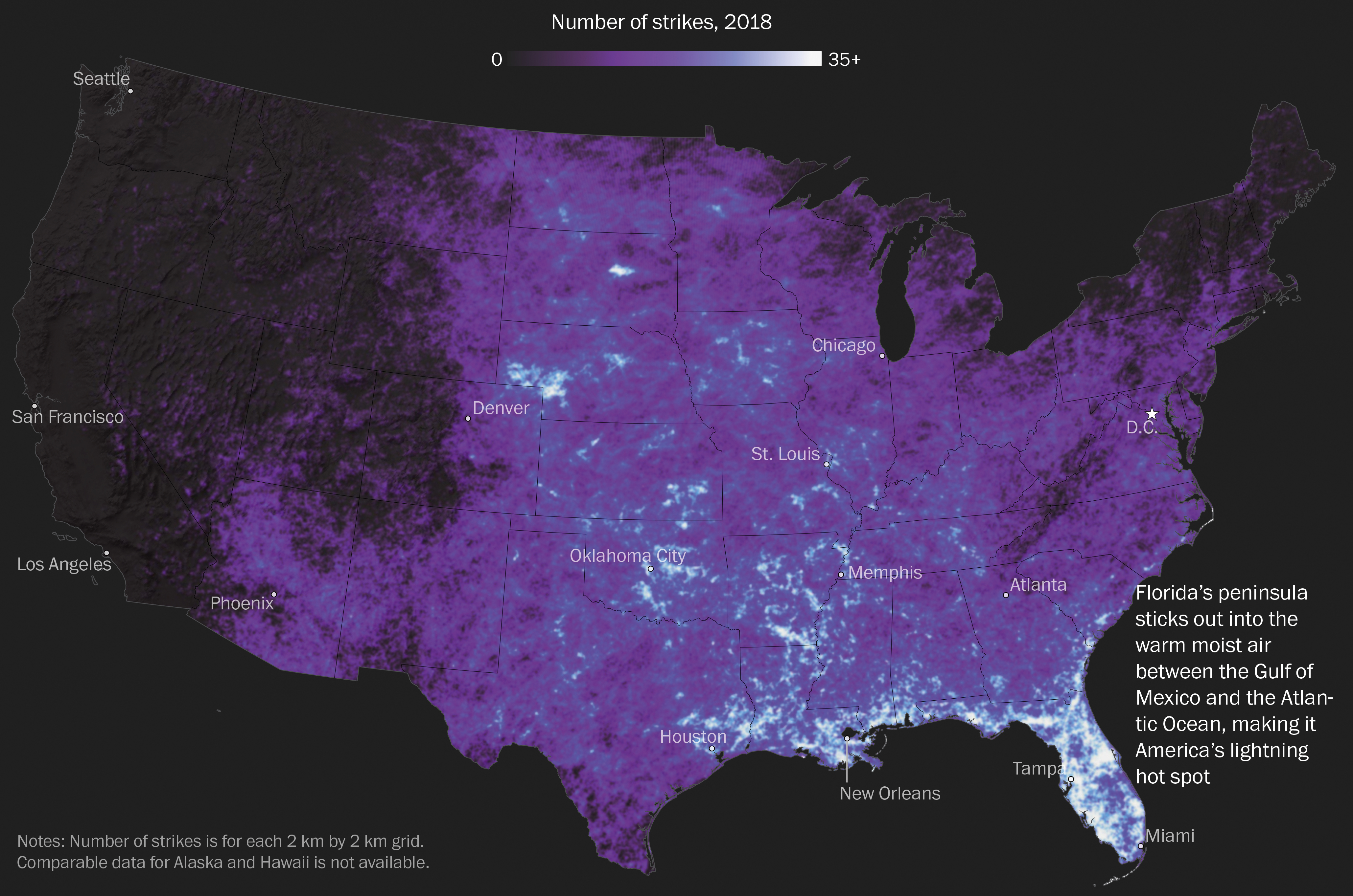 Disaster lightning map